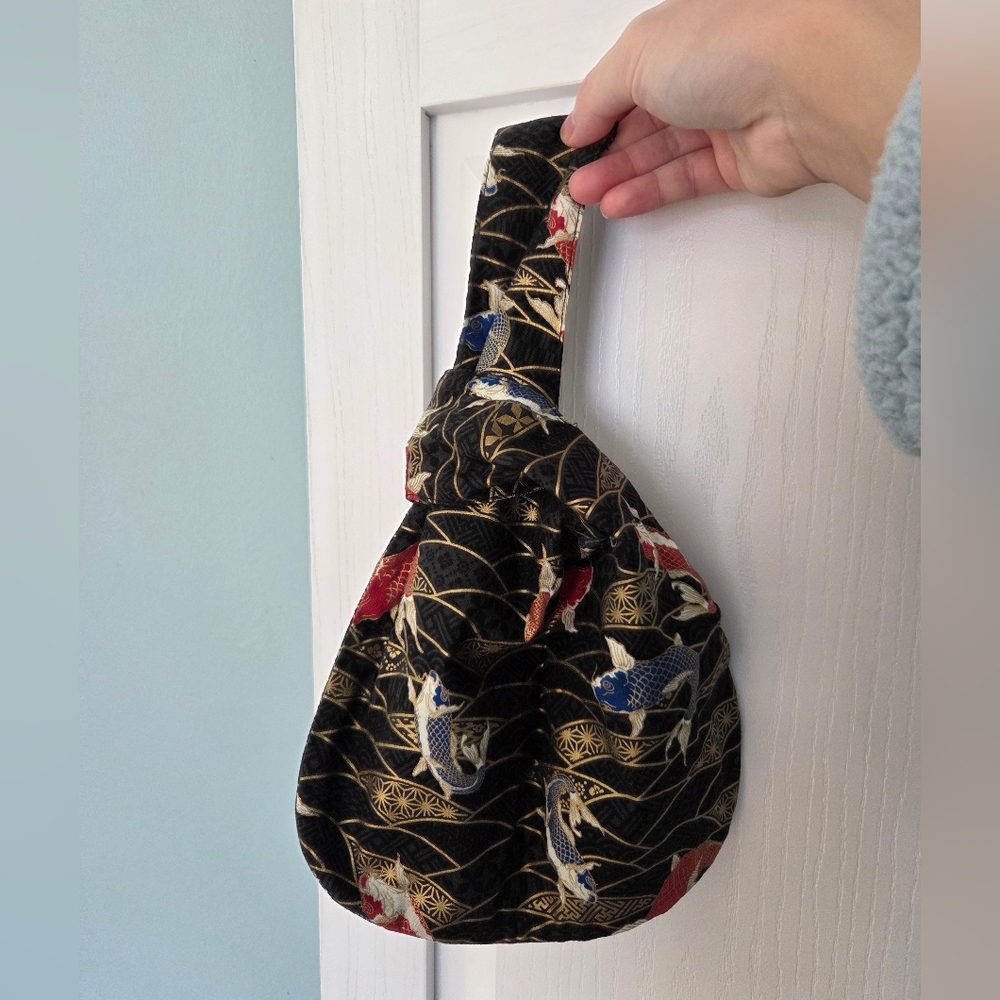 Retro Asian Koi Fish Japanese Knot Bag